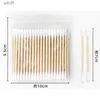 Cotton Swab 100 pièces Double tête coton-tige bâtons de bois bourgeons jetables coton pour beauté maquillage nez oreilles nettoyage outils de soins de santé L231116