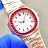 Relógio masculino relógio feminino designer relógio de luxo colorido mostrador de diamante movimento automático relógio esportivo pulseira de aço inoxidável relógio de designer de moda para homens