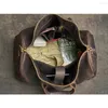 Duffel Bags Echtes Leder Herren Reisetasche Vintage Handtasche Messenger Business Trip Große Kapazität Gepäck Laptop Für 16 Zoll