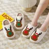 Slippers Kerst Slippers Vrouwen Mannen Mooie Cartoon Elanden Slippers Koppels Pluche Katoen Slides Dikke Zolen Schoeisel Nieuwe Indoor Huis Schoenen T231116