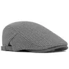 Berets Männer Warme Herbst Winter Flache Kappe Baker Boy Hut Fischgräten Sboy Baskenmütze Ivy Casual Britischen Strick Unisex Künstler