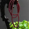 Strand Naturel Vin Rouge Grenat Cristal De Quartz 6mm Perle Ronde Claire 3 Tours Stretch Charme Pierre Bracelet Collier