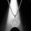 Colares Pingente Kinitial Viking Sun Wheel Colar Kolovrat Símbolo Eslavo Nórdico Amuleto Pagan Talismã Solar para Mulheres Jóias Presente