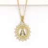 Pendant Necklaces 18K Copper Gold Plated Cz Virgin Mary Necklace For Women Guadalupe Catholic Protection Jewelry Charm