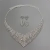 Colares pendentes Jóias de joalheria Lúdicas Conjunto de colar de luxo Brincho de moda de moda de moda Bridal Acessórios de casamento brilhantes shiny shiny