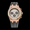 Reloj de lujo suizo AP Royal Oak Offshore Series 26231 o reloj de pulsera de maquinaria deportiva de ocio a la moda con diamantes de oro rosa para mujer