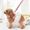 Dog Apparel Luxury Dog Dress Harness And Leash Set 6 Color Girl Boy Pet Puppy Little Small Animals Cats Chihuahua Collar Walking Lead Goods 231115