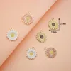 Charms 10/20pcs esmalte o sol da flor da flor de óleo gotejamento de jóias Diy Jóias Acessórios para cabelos Brincos de pulseira PendantsCharms