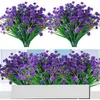 Decoratieve bloemen 10 pc's kunstmatig voor buitenplastic UV resistent faux decoratie groen tuinstruiken bulk nep