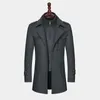 Men's Trench Coats Winter Men Long Jackets Single Breasted Casual Wool Blends Business Male Thickened Warm Windbreakers 4XL 231115