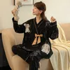 Women's Sleepwear Autumn Winter Style Pajamas Women's Japanese Long Sleeved Kimono Lovely Loose Casual Home Clothes Female Sleepwear Nightwear 231116