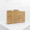 Avondtasje Rotan Acryl Box-tas Gehaakte clutch voor bruiloft Portemonnees Zomer Rieten handtassen Designer Hoge kwaliteit 231115