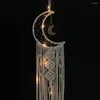 Tapisseries Boho Lune Étoile Dream Catcher Macramé Dreamcatchers avec LED Lumière De Mariage Décor À La Maison Filles Enfants Chambre De Décoration Cadeau