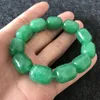 Strand Green Jade Bangle pärlstav armband stretcharmband smycken för kvinnor