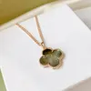 four leaf clover BIG necklace Natural Shell Gemstone 925 silver designer for woman T0P highest counter Advanced Materials brand designer gift for girlfriend 023