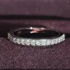 Cluster ringen Solid Real 925 Sterling Silver Ring Betrokkenheid trouwring voor vrouwen Eeuwigheid vingerontwerp Fashion Personaliseerde LR4211AS