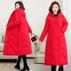 Women's Trench Coats Womens Winter Jacket Chinese Style Vintage Buckle Embroidery Hooded Long Coat Female Casual Thick Woman Parkas