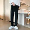 Herrbyxor Autumn Winter Kpop Fashion Style Harajuku Slim Fit Trousers Loose Casual All Match High Street Straight Cylinder Suit Pant