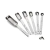 Outils de mesure Cuillères à mesurer les épices en acier inoxydable étroites pour pots à bouche fine Ensemble de 6 cuisson et cuisson Drop Delivery Home Garde Dhwi8