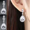 Dangle Oorbellen Bruiloft Teardrop Kristal Strass Kroonluchter Voor Bruiden/Verjaardag/Feest/Diner Cadeau