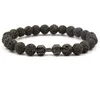 Charm Bracelets Fashion Dumbbell Natural Black Lava Stone Bracelet Aromatherapy Essential Oil Diffuser For Women Men Drop De Dhgarden Dheu1