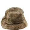 Berretti Cappello a secchiello in vera pelliccia 2023 Peloso invernale Colore marrone naturale Moda spesso caldo lusso 23A0808