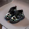 Boots Childhood Cute Cartoon Print Pattern Children Short Toddler Baby Autumn Winter Kawaii Boys Girls Sneaker G10283