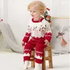Barboteuses Noël cerf tricot combinaison enfants automne hiver bébé barboteuse rouge vêtements de noël né Onesie enfant en bas âge filles tenue 231115