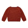 Pullor Toddler Baby Girl Pulls Popcorn Knit Sweater Girls Trickear pour vêtements automne hiver 231115