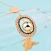 Pendant Necklaces SINLEERY Hollow Square Heart Round Crystal Necklace Gold Silver Color Long Chain Women Fashion Jewelry
