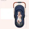 Poussettes # Poussette de bébé de luxe 3 en 1 chariot de bébé de paysage élevé peut s'asseoir peut s'allonger poussette portable bébé berceau porte-bébé gratuit Q231117