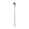 Stainless Steel Spoons Square Head Ice Spoon Long Handle Stirring Coffee Scoops Home Kitchen Bar Tableware 17CM