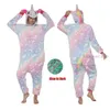 Pyjamas jul onesie kigurumi barn vuxna enhörning pajamas vinter glöd i mörk halloween anime cosplay kostym år kläder 231115