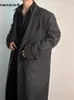 Мужские тренчи Mauroicardi Осень Зима Длинное серое шерстяное пальто Мужское полушерстяное пальто Шикарное элегантное стильное роскошное дизайнерское платье 2023 231115