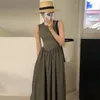 Casual Kleider HOUZHOU Vintage Y2k Langes, Figurbetontes Kleid Frauen Koreanische Mode Ästhetisch Schick Und Elegant Korsett Einfaches Schwarzes Sommerkleid Harajuku