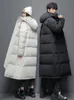 Parkas pour hommes Veste d'hiver pour hommes et femmes, manteau Long épais avec capuche, vêtements d'extérieur de qualité droite, Parkas de mode pour couples coréens 231116