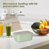 Vaisselle 600 ml cuisine récipients de préparation de repas légumes salade de fruits bol de conservation avec couvercle Bento boîte à déjeuner boîte de réfrigérateur réutilisable