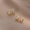Stud Earrings Zircon Needle For Women Girls Ear Luxury Minimalist Dainty Tiny Wrap