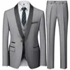 Costumes pour hommes Blazers costume manteau pantalon gilet 3 pièces ensemble mode hommes décontracté Boutique affaires mariage marié robe Blazers veste pantalon 231116