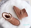 Short Mini women Ankle snow boots warm plush boot casual shoes man womens Genuine Leather Booties multiple colour