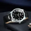 Autres montres Winner Business Montre minimaliste pour hommes Rétro Classique Calendrier Design Top Marque Automatique Mécanique Ceinture en cuir noir 231116