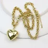 Chains 5Pcs Lovely Smooth Heart Pendant Necklace Chunky Charms Gold Plated Women Chain Party Gift 52839