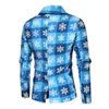 Men's Suits Blazers 2 PcsSet Men Jacket Pants Suit Cartoon Santa Snowflake Print Trousers Set Year Party Coat 231116