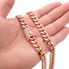 Chaînes de haute qualité Largeur 10mm / 14mm Acier inoxydable Rose Gold Couleur Miami Cubain Chaîne Hommes Femme Curb Link Collier Différentes tailles