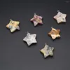 Pendant Necklaces Natural Stone Five-pointed Star Pendants Polished Crazy Agates Crystal For Jewelry Making Diy Women Earring Necklace Gifts