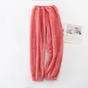 Women's Pants Women Coral Fleece Pajama Winter Warm Furry Trousers Thicken Home