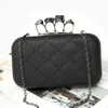 Borse da sera Borsa piccola Knucklebox in pelle Party Knuckle Box Ladies Wedding Ceremony Pochette nera per donna 231115