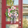 Kwiaty dekoracyjne sztuczne drzwi frontowe wieniec świąteczne dekoracja domowy wiosna letnia girlanda girlanda