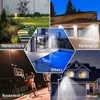 2000led puissant lampadaire solaire extérieur en aluminium solaire applique murale jardin lumière du soleil télécommande étanche lumière solaire