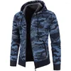 Mannen Truien Herfst Hooded Heren Trui Met Dik En Fluwelen Vest Gebreide Jas Camouflage Hoodies Jas M-4XL MY921